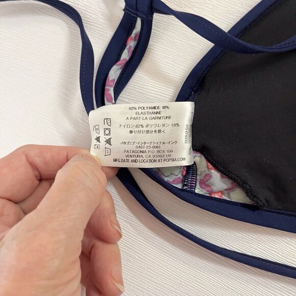 Patagonia Womens Spaghetti Straps Padded Swim Top Size XLARGE Geometric Print - Picture 7 of 9